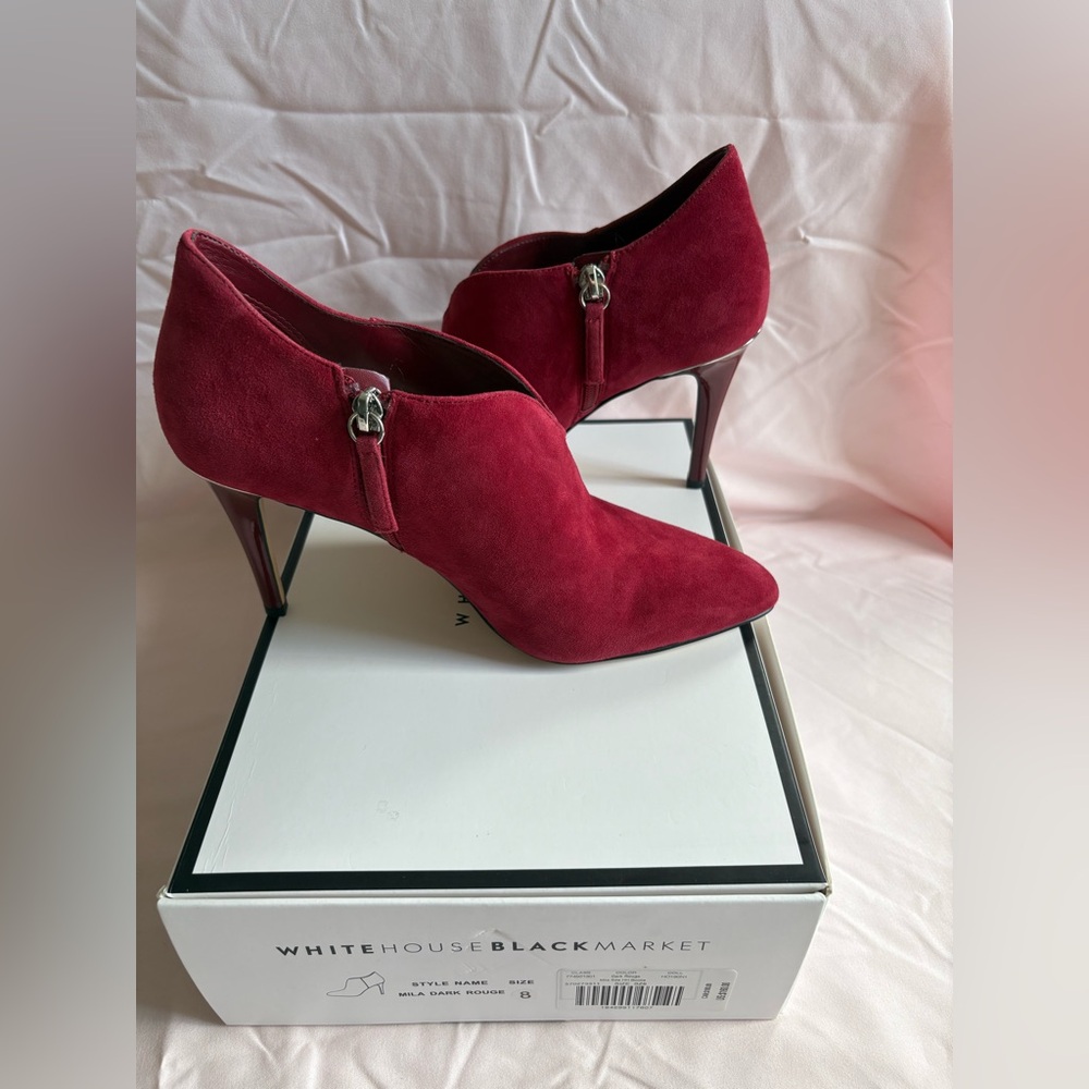 White House Black Market Dark Rouge Ankle Booties - Picture 5 of 11